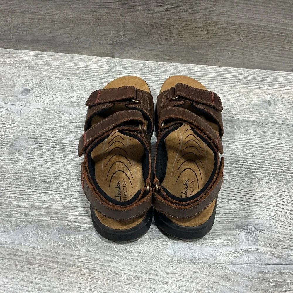 Clarks Hapsford Creek Mens Size 8 M Brown Classic Beach Outdoor Leather Sandals